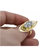 Ring Vintage craft Zircon 14K Yellow gold vrc189y